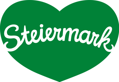 Grünes Herzlogo mit dem Wort Steiermark in weißer Schrift