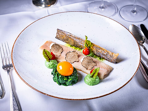 Köstlichkeiten beim Mittagessen im Restaurant Florian